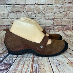 Merrell Plaza Bandeau Cherry Brown Suede Maryjane Shoes Sz 7.5